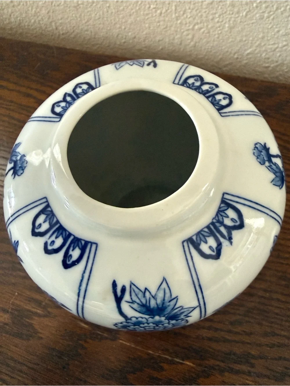 Japenese Blue and White Porcelain Peacock Vase - Vintage Andrea Sadek